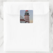 VS, Maine, Lubec. West Quoddy Head Lighthouse, Vierkante Sticker (Tas)