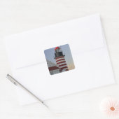 VS, Maine, Lubec. West Quoddy Head Lighthouse, Vierkante Sticker (Envelop)