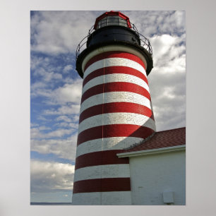 VS, Maine, Lubec. West Quoddy Head-luichtoorn Poster