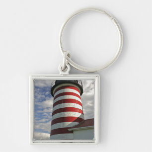 VS, Maine, Lubec. West Quoddy Head-lvuurtoorn Sleutelhanger