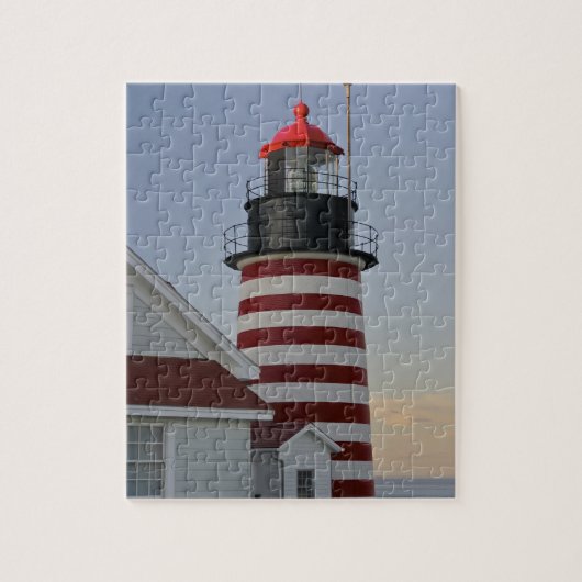 VS, Maine, Lubec. West Quoddy Head vuurtoren, Legpuzzel (Verticaal)