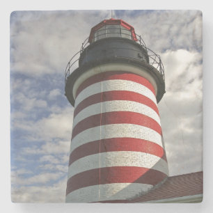 VS, Maine, Lubec. West Quoddy Head vuurtoren Stenen Onderzetter