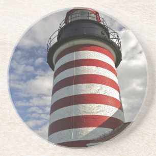 VS, Maine, Lubec. West Quoddy Head vuurtoren Zandsteen Onderzetter