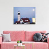 VS, Maine, Portland, Kaapse Elizabeth, vuurtoren Canvas Afdruk (Insitu (Woonkamer))