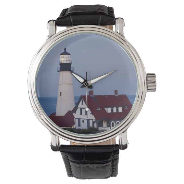 VS, Maine, Portland, Kaapse Elizabeth, vuurtoren Horloge (Voorkant)