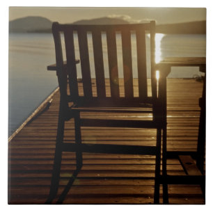 VS, Maine, Rockwood. Een stoel met een uitzicht va Tegeltje