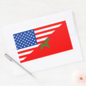 vs marokko : halve vlag amerika symbool rechthoekige sticker (Envelop)