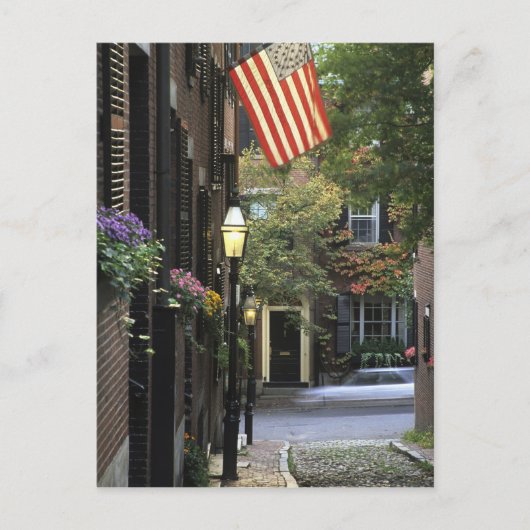 VS, Massachusetts, Boston, Beacon Hill. Briefkaart (Voorkant)
