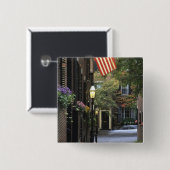 VS, Massachusetts, Boston, Beacon Hill. Vierkante Button 5,1 Cm (Voorkant /achterkant)