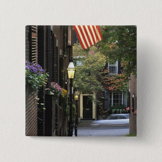 VS, Massachusetts, Boston, Beacon Hill. Vierkante Button 5,1 Cm (Voorkant)