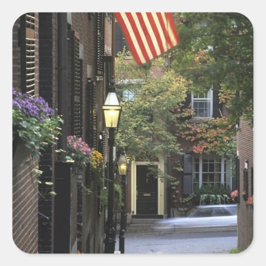 VS, Massachusetts, Boston, Beacon Hill. Vierkante Sticker (Voorkant)