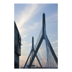 VS, Massachusetts, Boston. De Zakim-brug. 2 Foto Afdruk