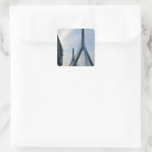 VS, Massachusetts, Boston. De Zakim-brug. 2 Vierkante Sticker (Tas)
