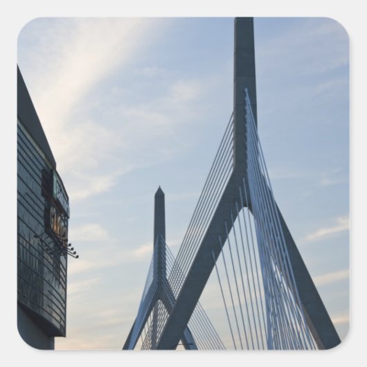 VS, Massachusetts, Boston. De Zakim-brug. 2 Vierkante Sticker (Voorkant)