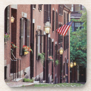 VS, Massachusetts, Boston, Huizen langs Acorn Bier Onderzetter