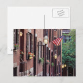 VS, Massachusetts, Boston, Huizen langs Acorn Briefkaart (Voorkant / Achterkant)