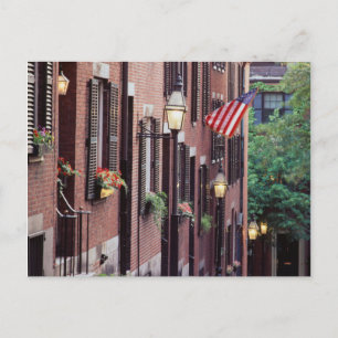 VS, Massachusetts, Boston, Huizen langs Acorn Briefkaart
