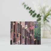 VS, Massachusetts, Boston, Huizen langs Acorn Briefkaart (Staand voorkant)