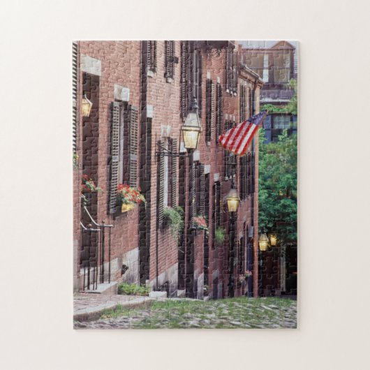 VS, Massachusetts, Boston, Huizen langs Acorn Legpuzzel (Verticaal)