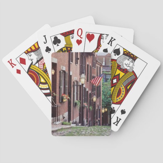 VS, Massachusetts, Boston, Huizen langs Acorn Pokerkaarten (Achterkant)