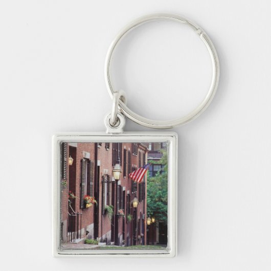 VS, Massachusetts, Boston, Huizen langs Acorn Sleutelhanger (Voorkant)