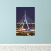 VS, Massachusetts, Boston. Leonard Zakim Canvas Afdruk (Insitu (Houten vloer))