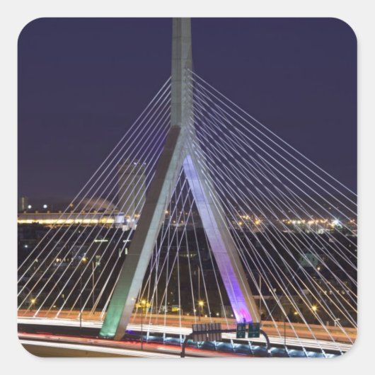 VS, Massachusetts, Boston. Leonard Zakim Vierkante Sticker (Voorkant)