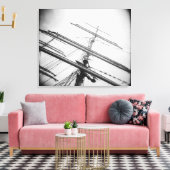 VS, Massachusetts, Boston. Masten van hoog schip. Canvas Afdruk (Insitu (Woonkamer))