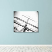 VS, Massachusetts, Boston. Masten van hoog schip. Canvas Afdruk (Insitu (Houten vloer))