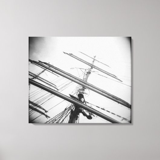 VS, Massachusetts, Boston. Masten van hoog schip. Canvas Afdruk (Voorkant)