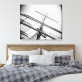 VS, Massachusetts, Boston. Masten van hoog schip. Canvas Afdruk (Insitu (Slaapkamer))