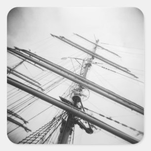 VS, Massachusetts, Boston. Masten van hoog schip. Vierkante Sticker