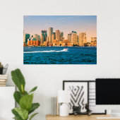 VS, Massachusetts. Boston Waterfront Panorama Poster (Thuiskantoor)