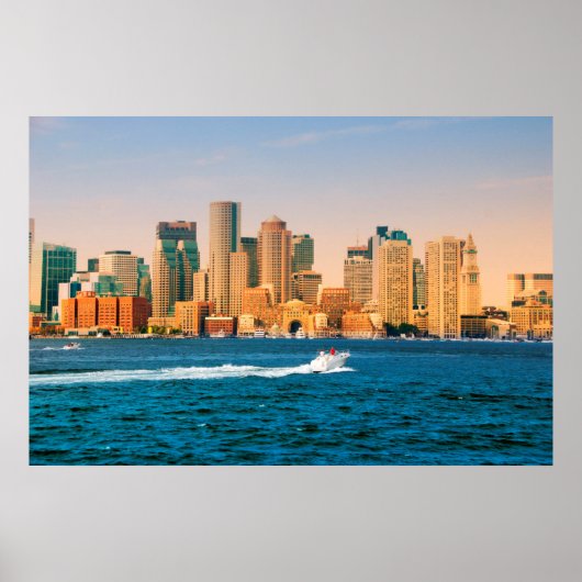 VS, Massachusetts. Boston Waterfront Panorama Poster (Voorkant)