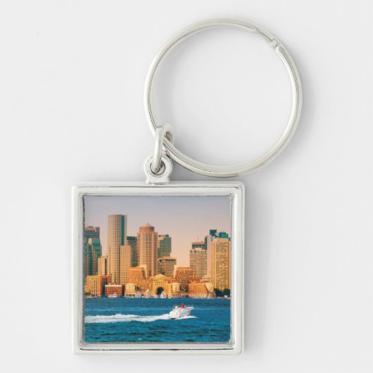 VS, Massachusetts. Boston Waterfront Panorama Sleutelhanger (Voorkant)