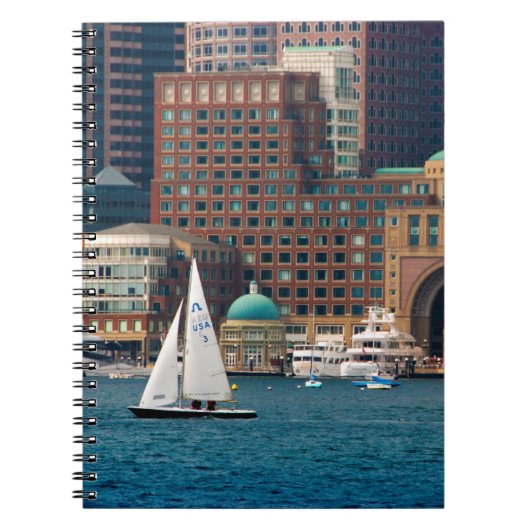 VS, Massachusetts. Boston Waterfront Skyline 2 Notitieboek (Voorkant)