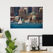 VS, Massachusetts. Boston Waterfront Skyline 2 Poster (Thuiskantoor)