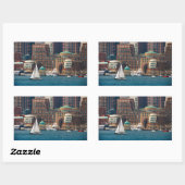 VS, Massachusetts. Boston Waterfront Skyline 2 Rechthoekige Sticker (Vel)