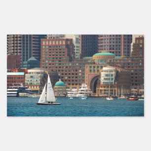VS, Massachusetts. Boston Waterfront Skyline 2 Rechthoekige Sticker