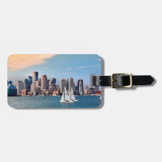 VS, Massachusetts. Boston Waterfront Skyline 3 Bagagelabel (Voorkant horizontaal)