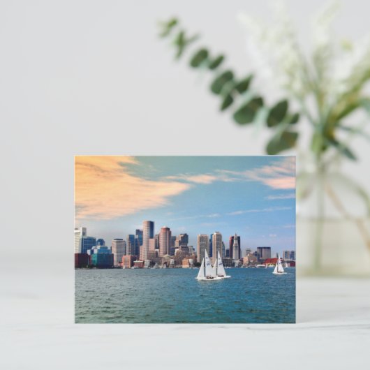 VS, Massachusetts. Boston Waterfront Skyline 3 Briefkaart (Staand voorkant)