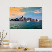 VS, Massachusetts. Boston Waterfront Skyline 3 Poster (Keuken)