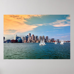 VS, Massachusetts. Boston Waterfront Skyline 3 Poster