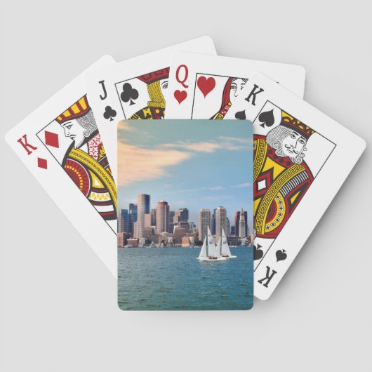 VS, Massachusetts. Boston Waterfront Skyline 3 Speelkaarten (Achterkant)