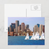 VS, Massachusetts. Boston Waterfront Skyline 4 Briefkaart (Voorkant / Achterkant)