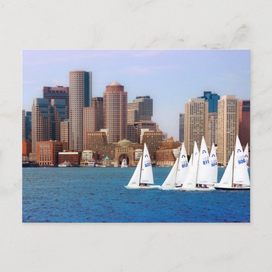 VS, Massachusetts. Boston Waterfront Skyline 4 Briefkaart (Voorkant)