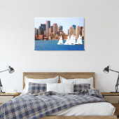VS, Massachusetts. Boston Waterfront Skyline 4 Canvas Afdruk (Insitu (Slaapkamer))