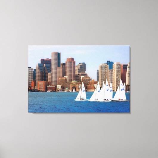VS, Massachusetts. Boston Waterfront Skyline 4 Canvas Afdruk (Voorkant)