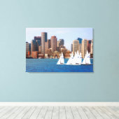 VS, Massachusetts. Boston Waterfront Skyline 4 Canvas Afdruk (Insitu (Houten vloer))
