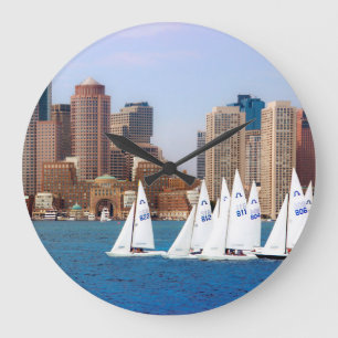 VS, Massachusetts. Boston Waterfront Skyline 4 Grote Klok